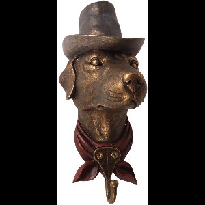 Baroque - Ophanghaak - Wandhaak Hond 22,5 cm - Goud - Resin - 12x22.5x10 - Polyresin