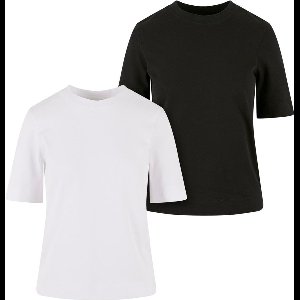 Urban Classics - Classy 2-Pack Dames T-shirt - 5XL - Wit/Zwart