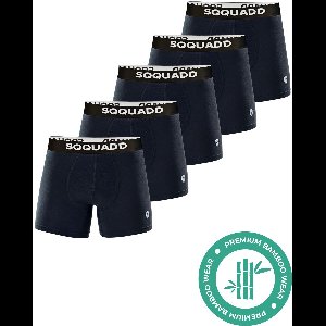 SQQUADD® Bamboe Ondergoed Heren - 5-pack Boxershorts - Maat L - Comfort en Kwaliteit - Voor Mannen - Bamboo - Navy - Donkerblauw