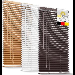 Sol Royal FSC gecertificeerd houten jaloezieën SolDecor JH3 rolgordijnen in donker bruin 130x160 cm - Milieuvriendelijk geproduceerd