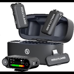 Hollyland Lark MAX 2 Wireless Lavalier Microphone for iPhone/Camera/Android, AI Noise Cancelling, 32-bit Full-Chain Audio, 340m Transmission (Combo, 2TX + 2RX + Charging Case)