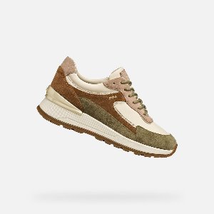 GEOX DESYA ABX DAMES Sneakers - BEIGE/GROEN - Maat 40