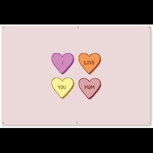 Tuinposter 180x120 cm - Tuindecoratie Hartjes - Pastel - Liefde - Moeder - Poster voor in de tuin - Buiten decoratie - Schutting tuinschilderij - Tuindoek muurdecoratie - Wanddecoratie balkondoek