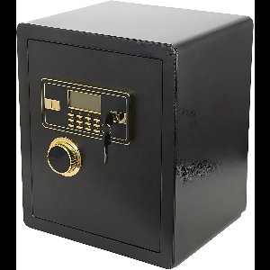 Kluis Oplunce - 22L - Brandwerend en waterdicht - Kluisjes met cijferslot - Zwart/goud - 2 sleutels - Digitaal toetsenbord