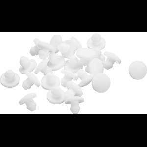 Allecto plus - Siliconen stops 28 stuks, ronde rubberen pluggen voor 3,5 mm gaten, waterdichte buispluggen wit.