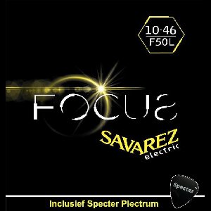 Savarez F50L Focus Premium Gitaarsnaren Voor De Elektrische Gitaar Met Specter Plectrum | Snarenset | Elektrisch | Stalen Snaren