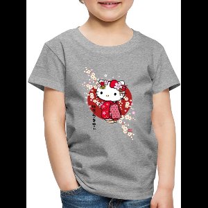 Hello Kitty In Een Rode Kimono En Kersenbloesems Premium T Shirt Kinderen