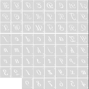 Kalligrafie sjablonen letters - 62 stuks - Boerderijstijl - Kunst projecten decoratie - 4 cm - Alfabet stencils - Schilderen DIY - Cijfers