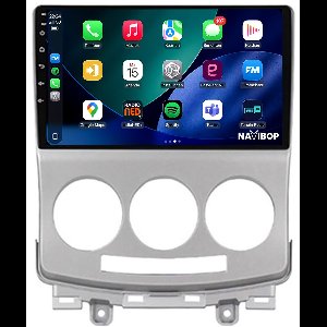 Geschikt voor Mazda 5 (2005 t/m 2010) | 9 inch Android 15.0 CarPlay autoradio | Draadloos CarPlay & Android Auto | 2GB RAM + 32GB | Mic, Camera (AHD) & DAB+ | Bluetooth & WiFi | NAVIBOP NB-1995 | Bouwjaar 2005 t/m 2010