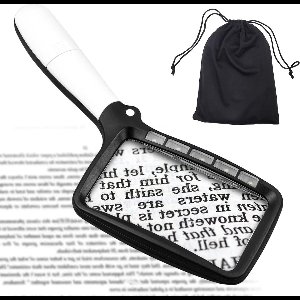 Nordivar - Opvouwbaar Vergrootglas met Licht, Handvergrootglas 3X Vergroting, LED Verstelbare Helderheid, Boekvergrootglas voor Senioren en Ouderen met Slechtziendheid