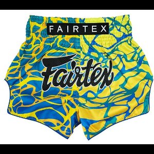 Fairtex BS1927 Muay Thai Shorts - Magma 'Green - blauw/geel/groen XXL