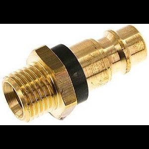 Messing DN 7.2 (Euro) Groen-Coded Luchtkoppeling Insteeknippel G 1/4 inch Buitendraad - CLP7-M-B-GRE-P-CD-014