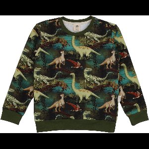 Walkiddy® Kinder Sweatshirt – Jongens – Dinasour Jungle serie – Maat 104 – GOTS-gecertificeerd Biologisch Katoen