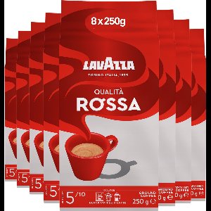 Lavazza Qualità Rossa Filterkoffie - Gemalen Koffie - 100% Arabica Bonen - Intensiteit 5/10 - 8 x 250 gram