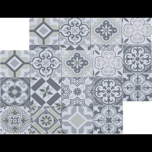 Set van 4x stuks rechthoekige placemats mozaiek grijs - vinyl - 45 x 30 cm - Onderleggers