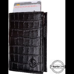 VEXON Legacy Prive - Wallet Pro - Premium Wallet Classic - Pasjeshouder Zwart - Kaarthouder - Met Rits - 10 Pasjes, Briefgeld en Muntgeld - RFID Creditcardhouder - Mannen en Vrouwen Portemonnee - Uitschuifbaar - Zwart