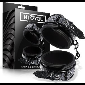 Adjustable Handcuffs Sapphire Vegan Leather