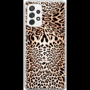 Leuke Telefoonhoesjes - Hoesje geschikt voor Samsung Galaxy A52 5G - Animal print - Soft case - TPU - Luipaardprint - Bruin