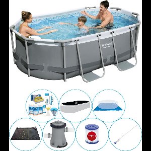 Power Steel Ovaal 305x200x84 cm - Zwembad Comfort Pakket