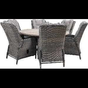 Taste by 4 Seasons Louvre 160cm Ø tuinset met Osborn verstelbare tuinstoel 7-delig