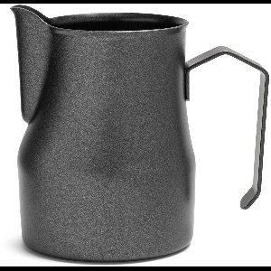 Melkkannetje Opschuim - 500ml - Italiaans – Zwart – RVS – Melkopschuimkan – Melkkan – Espressomachine - Barista Essentials