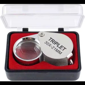 Scoby - 2 x Juweliersloep - Diamantloep - Triplet - Jewelers Loupe - Zakformaat - 30x21 MM - Zilver - 2 Stuks