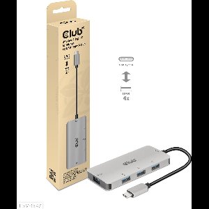 CLUB3D CSV-1547 interface hub USB 3.2 Gen 2 (3.1 Gen 2) Type-C 10000 Mbit/s Zwart, Zilver