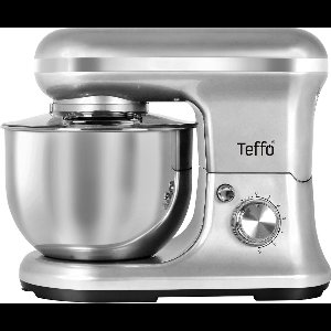Teffo Stand Mixer - Keukenmixer - 5L - 1200W - 6 Standen - Mengkom, Garde, Deeghaak en Menghaak - RVS