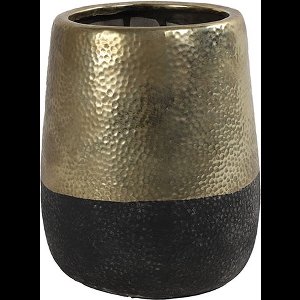 Bloempot ro Terri M goud/zwart