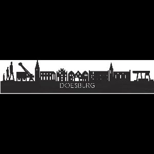 Skyline Doesburg Zwart hout - 100 cm - Woondecoratie - Wanddecoratie - Meer steden beschikbaar - Woonkamer idee - City Art - Steden kunst - Cadeau voor hem - Cadeau voor haar - Jubileum - Trouwerij - WoodWideCities