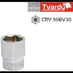 Tvardy Zeskant dop - 27 mm - Duurzaam chroom vanadium staal - Knurling voor extra grip