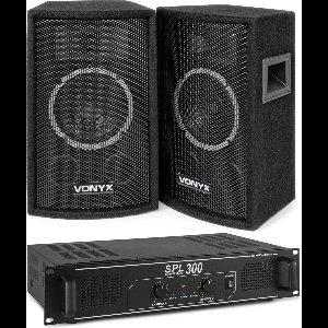 Vonyx geluidsinstallatie met 2x 6 inch woofers - 2-weg speakers en versterker - 500W