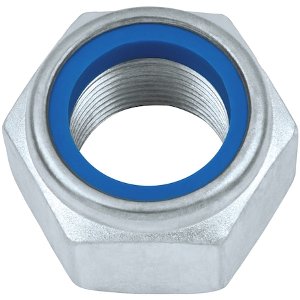 Wurth - DIN 985 staal I6I / I8I verzinkt - Zeskantmoer, lage vorm, met klemdeel (niet-metalen inzetstuk) DIN 985, staal I6I/I8I, verzinkt, blauw gepassiveerd (A2K)