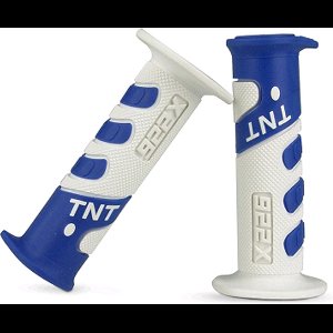 Handvat Set Wit / Blauw Cross (Tnt) Universeel Scooter / Schakelbrommer