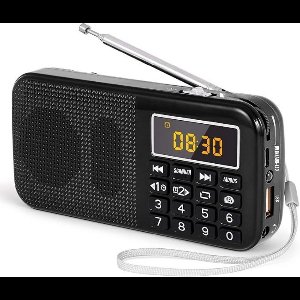 GTB® Transistor Radio Op Batterijen - Transistor Radio - Transistor Radio met Netvoeding - Zwart - 14cm x 7cm x 3cm