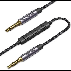 Aux Kabel met Microfoon en Afstandsbediening - Jack kabel 3.5 mm - male to male Audio Kabel - 3,5 mm Hoofdtelefoon Koptelefoon Verlengkabel -