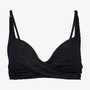 Osaga voorgevormde dames bikinitop broderie zwart - Maat M