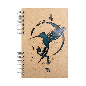 Duurzaam Houten Notitieboek – KOMONI – Kolibri Inkt – Hummingbird – Gerecycled papier – Navulbaar – KOLI