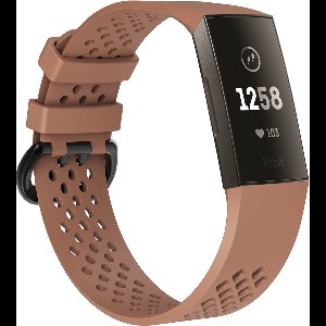 By Qubix geschikt voor Fitbit Charge 3 - Fitbit Charge 4 sport bandje - Maat: Large - Lichtbruin - Horlogeband - smartwatchbandje