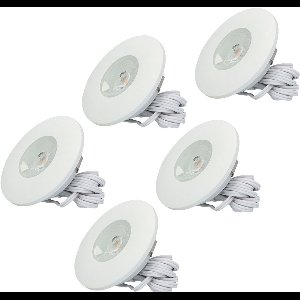 5x HOFTRONIC Pavo - Platte inbouwspot - LED - Rond zaagmaat 53mm - Wit - Dimbaar - Zeer lage inbouwdiepte 12mm - 3 Watt - 260 lumen - 230V - 2700K Extra warm wit - Plafondspots - Dunne inbouwspot voor badkamer en buiten - 5 jaar garantie