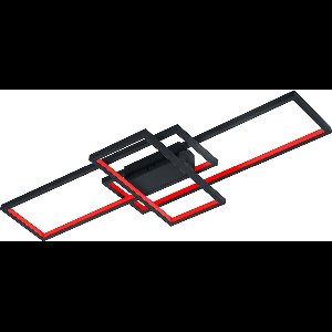 LED Plafondlamp WiZ - Smart LED - Plafondverlichting - Trion Tiagi - 36W - Aanpasbare Kleur - RGBW - Afstandsbediening - Dimbaar - Rechthoek - Mat Antraciet - Aluminium