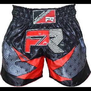 PunchR Evoke Muay Thai Kickboxing Short Zwart Rood - L