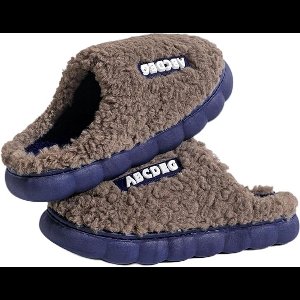 Pantoffels Dames-Pantoffels Heren-Pluche traagschuim pantoffels-Warm en antislip-bruin-44/45