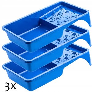 KADAX Verfbak, verfschaal van kunststof, verfschaal voor muurverf, verfbak met kleine handgreep, schilderaccessoires, lakbak, schilderbenodigdheden, lakschaal (3, blauw)