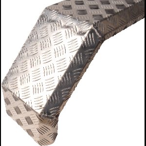 Tandem spatbord - 1500x220x400 mm - aluminium traanplaat materiaal - 5-kant