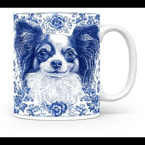 Mok Papillon Beker voor koffie of tas voor thee, cadeau voor dierenliefhebbers, moeder, vader, collega, vriend, vriendin, kantoor, opa, oma, hond, kerst, sinterklaas, verjaardag