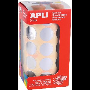 Apli Kids stickers op rol | cirkel diameter 20 mm | 1770 stuks | metallic zilver