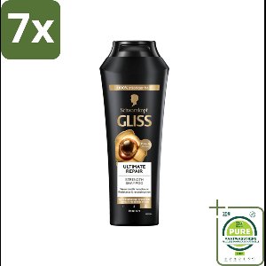 7 x Gliss - Shampoo - Ultimate Repair - Voor Intensief Herstel - 250 ml - Grootverpakking - Haarherstel - Beschadigd Haar - Droge Haren - Haarversterking - Glans Shampoo