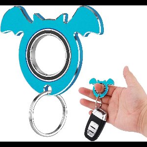 Allecto Plus - Vleermuisvormige Metalen Spinner Sleutelhanger - Karambit Fidget Spinner - Stressverlichtend Speelgoed - Geschikt voor Mannen, Vrouwen en Kinderen - Draagbaar - Blauw