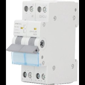 Smoakez - Handmatige overdrachtschakelaar met dubbele kracht 230V AC 63A 2P - Inclusief enkelzijdige vergrendelingsstroomonderbreker - 35 mm DIN-railmontage